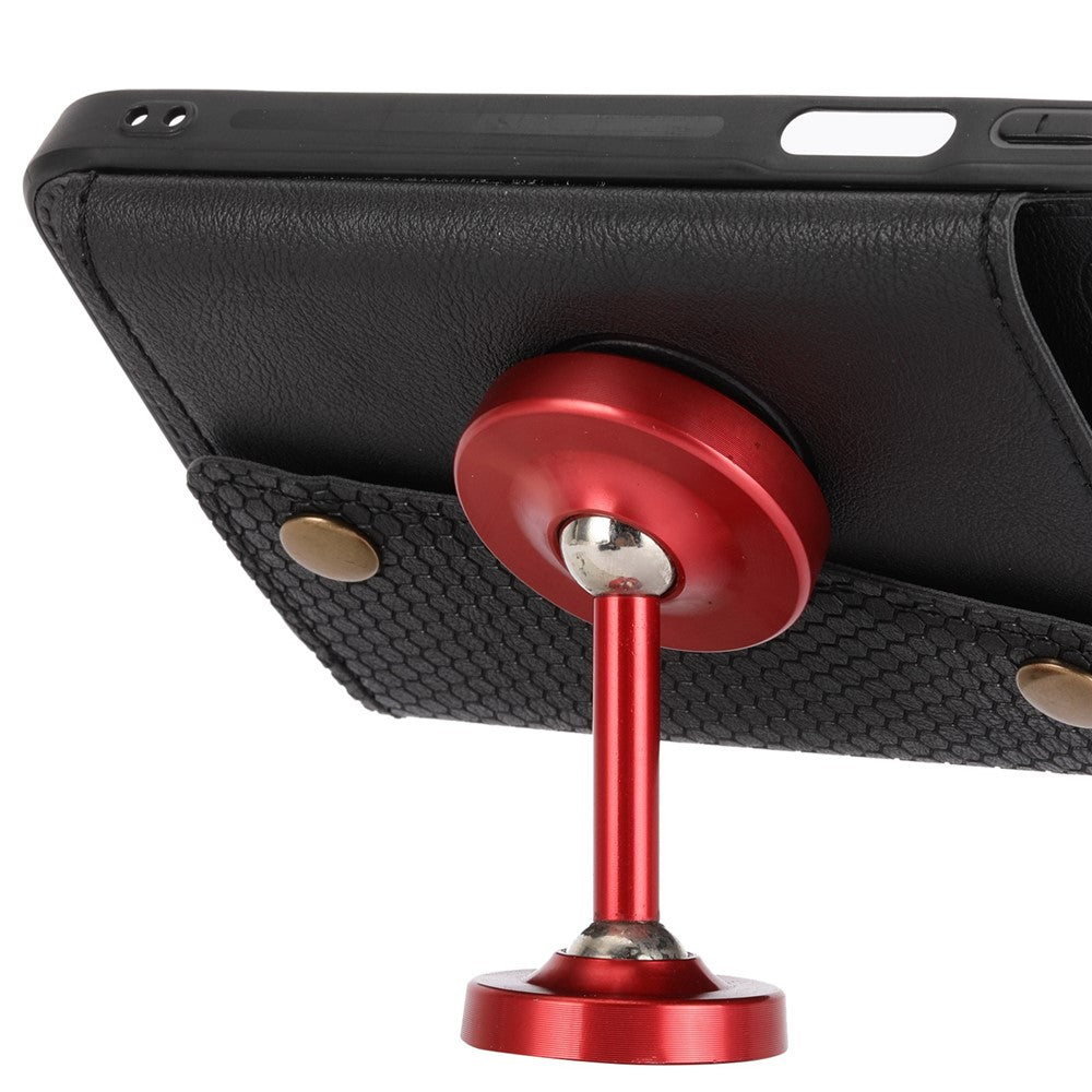 For Xiaomi 12 Pro 5G/12S Pro 5G/12 Pro (Dimensity) 5G Scratch-resistant Kickstand Card Slots Design PU Leather Coated TPU Mobile Phone Case with Built-in Metal Sheet