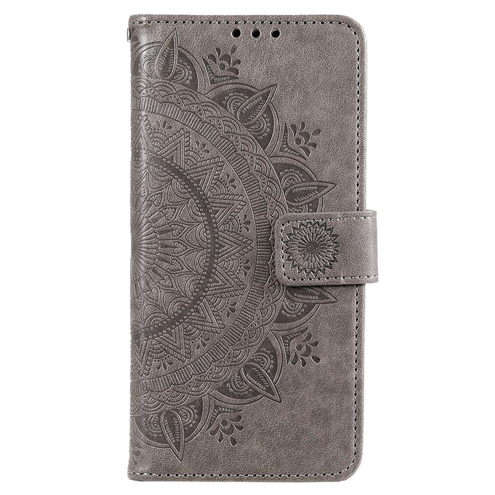 Imprinted Mandala Flower Wallet Design Leather Case with Strap for Xiaomi Poco M4 Pro 4G, Anti-Drop Full Protection Phone Stand Case