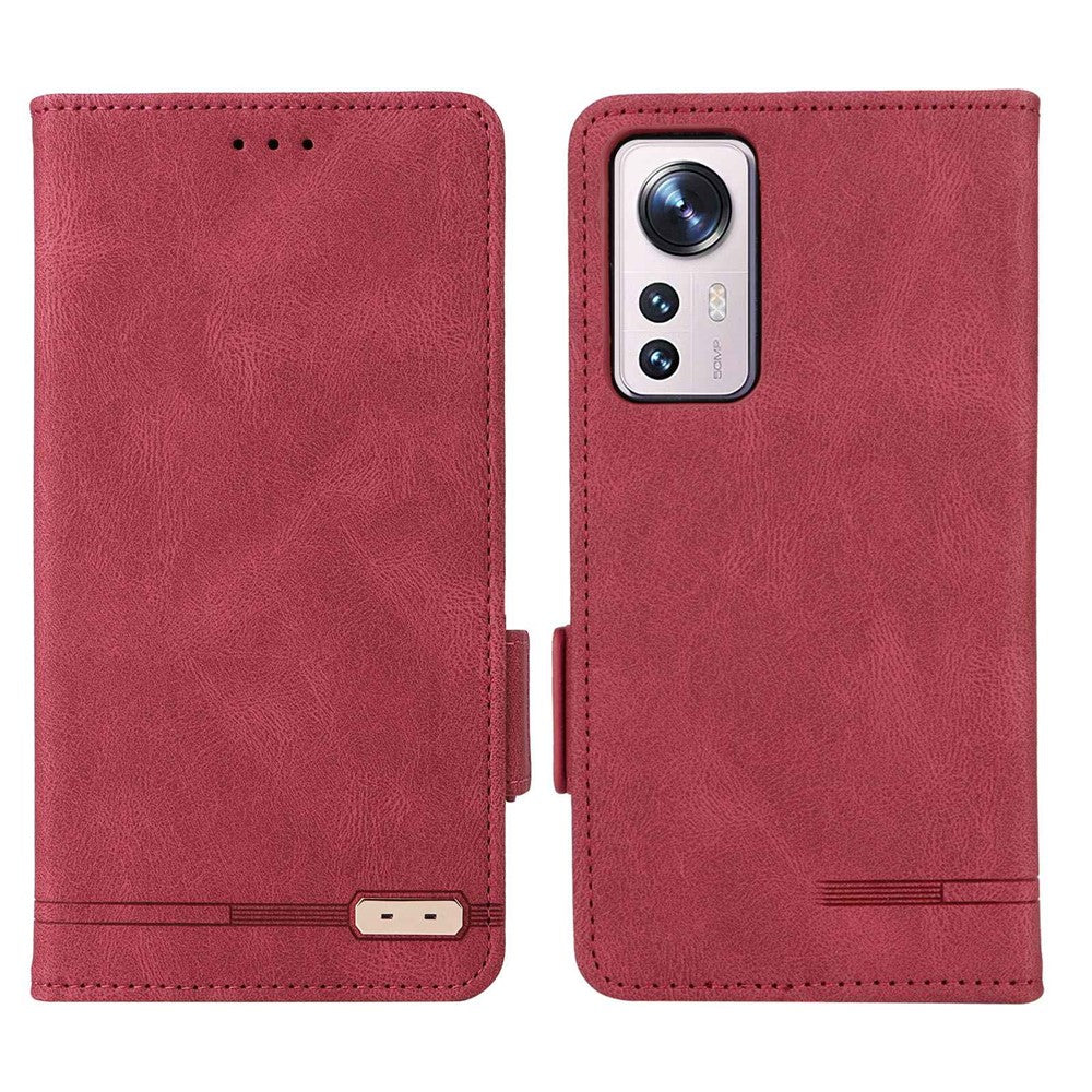 For Xiaomi 12 5G/12X 5G/12S 5G Hardware Design Wallet Case PU Leather + TPU Full Protection Stand Phone Cover