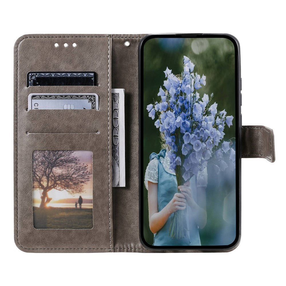 For Xiaomi 12 Lite Imprinted Mandala Flower Leather Case Wallet Phone Stand Cover with Wrist Strap