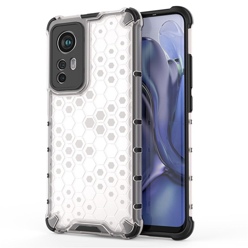 Honeycomb Textured Protective Phone Case for Xiaomi 12 5G/12X 5G/12S 5G, Soft TPU + Hard PC Hybrid Cover