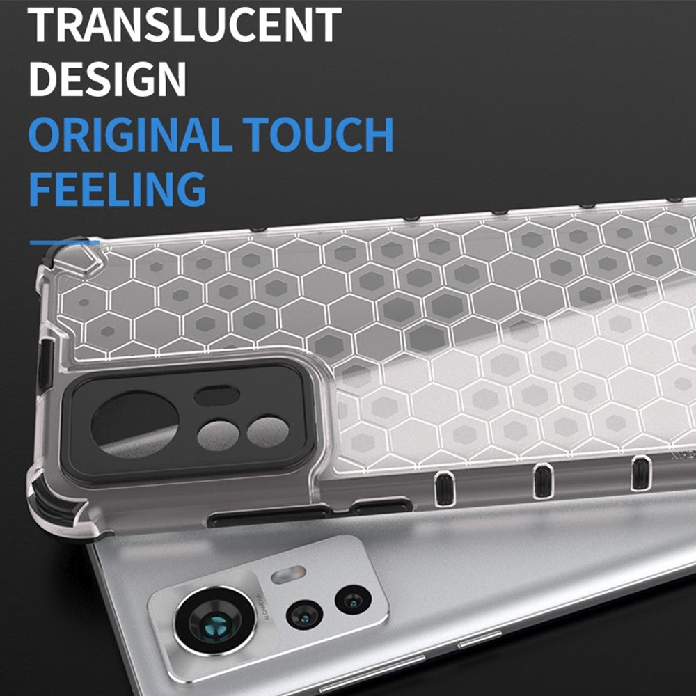 Honeycomb Textured Protective Phone Case for Xiaomi 12 5G/12X 5G/12S 5G, Soft TPU + Hard PC Hybrid Cover