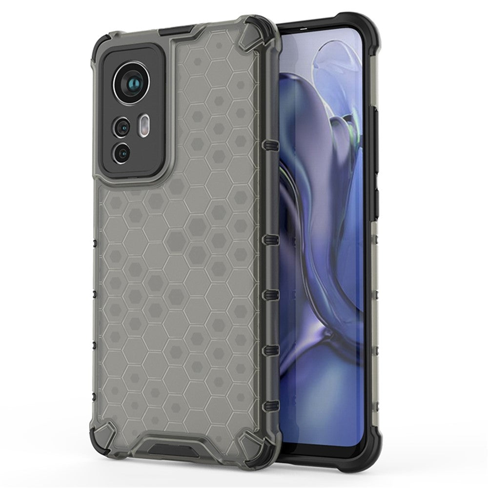 Honeycomb Textured Protective Phone Case for Xiaomi 12 5G/12X 5G/12S 5G, Soft TPU + Hard PC Hybrid Cover