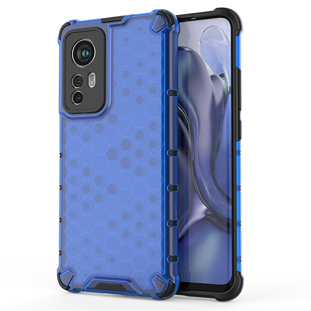 Honeycomb Textured Protective Phone Case for Xiaomi 12 5G/12X 5G/12S 5G, Soft TPU + Hard PC Hybrid Cover