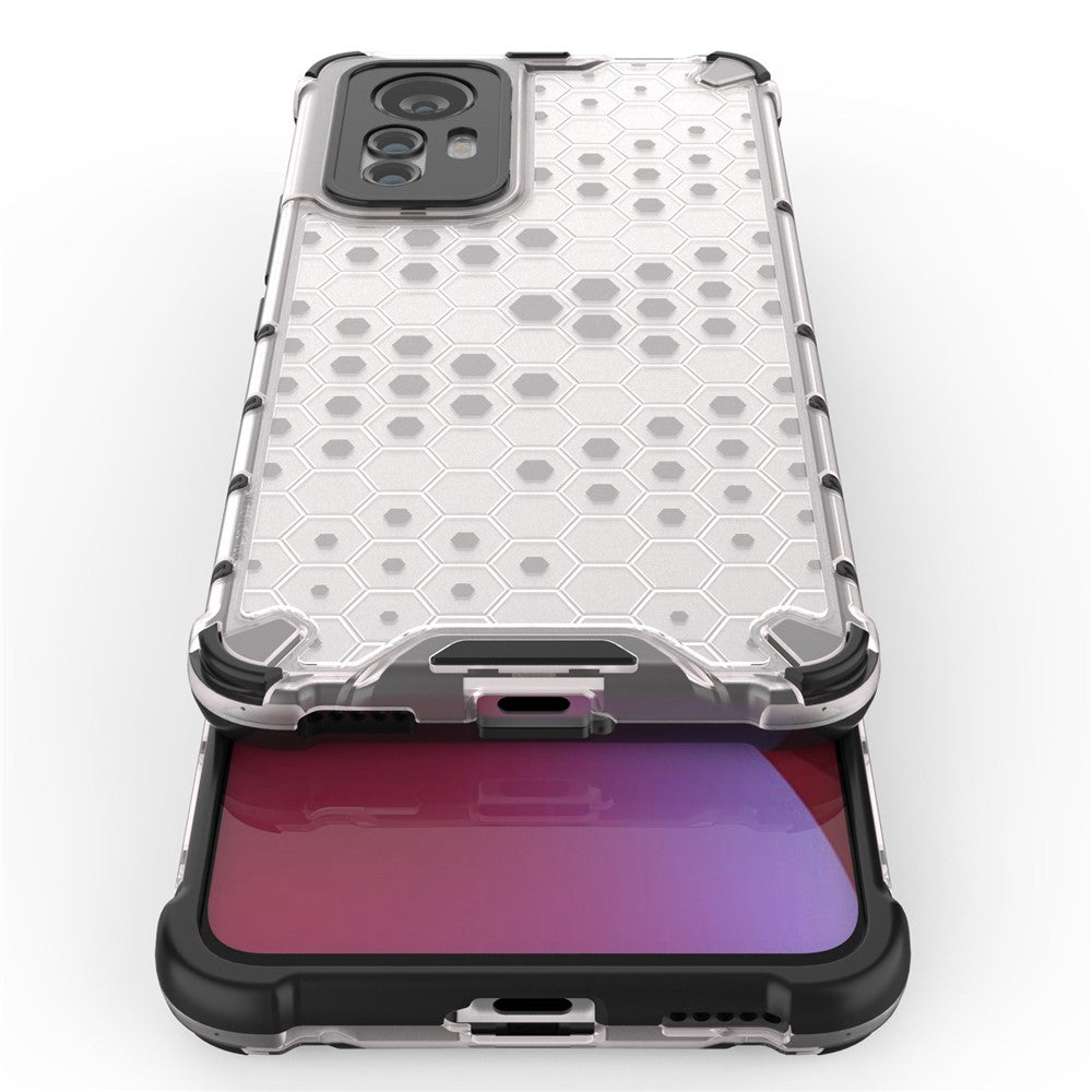 For Xiaomi 12 Lite 5G  Honeycomb Textured Anti-Slip Phone Case Soft TPU + Hard PC Dual Layer Protective Cover
