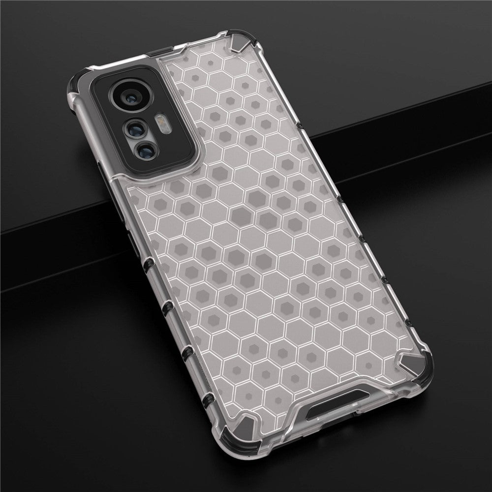 For Xiaomi 12 Lite 5G  Honeycomb Textured Anti-Slip Phone Case Soft TPU + Hard PC Dual Layer Protective Cover