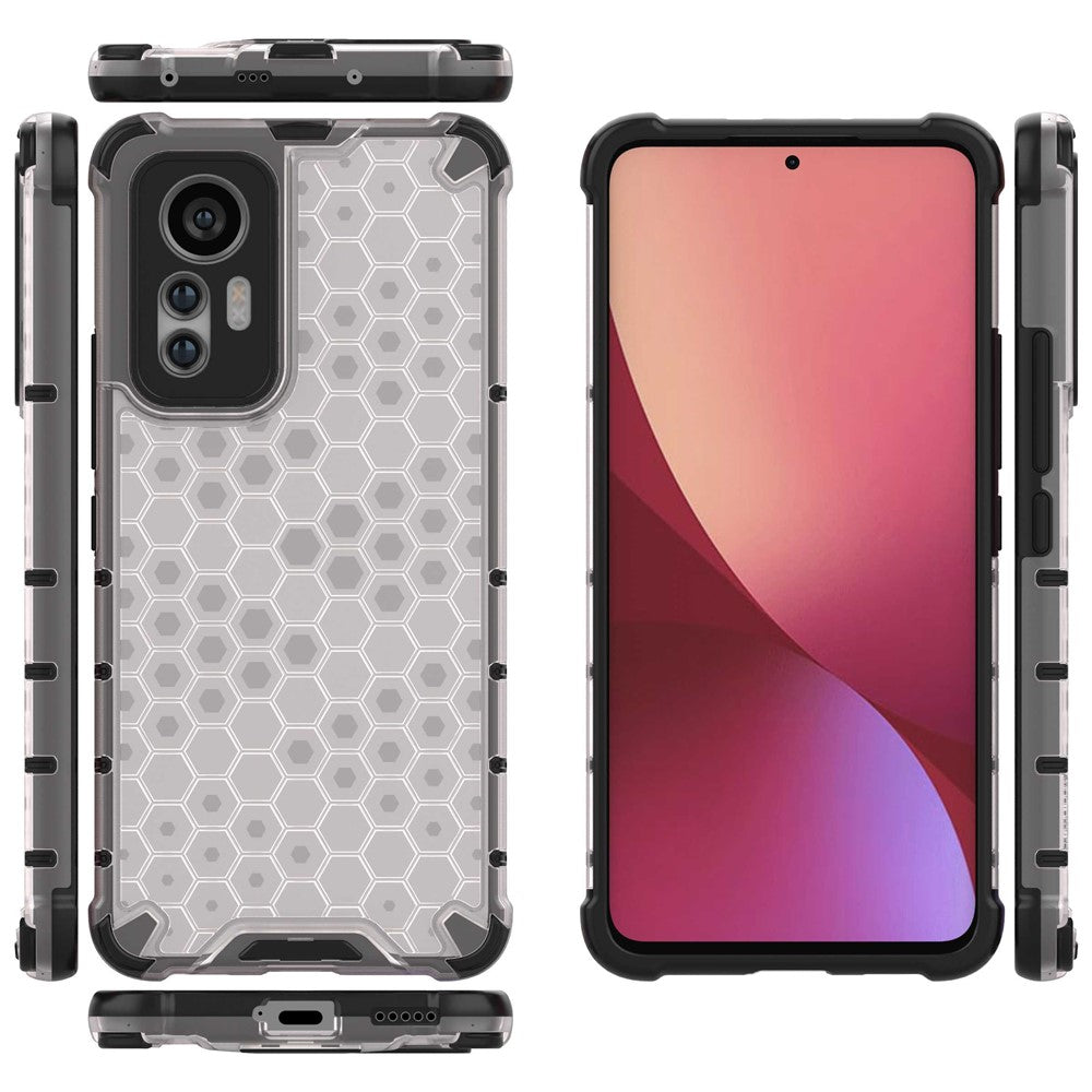 For Xiaomi 12 Lite 5G  Honeycomb Textured Anti-Slip Phone Case Soft TPU + Hard PC Dual Layer Protective Cover