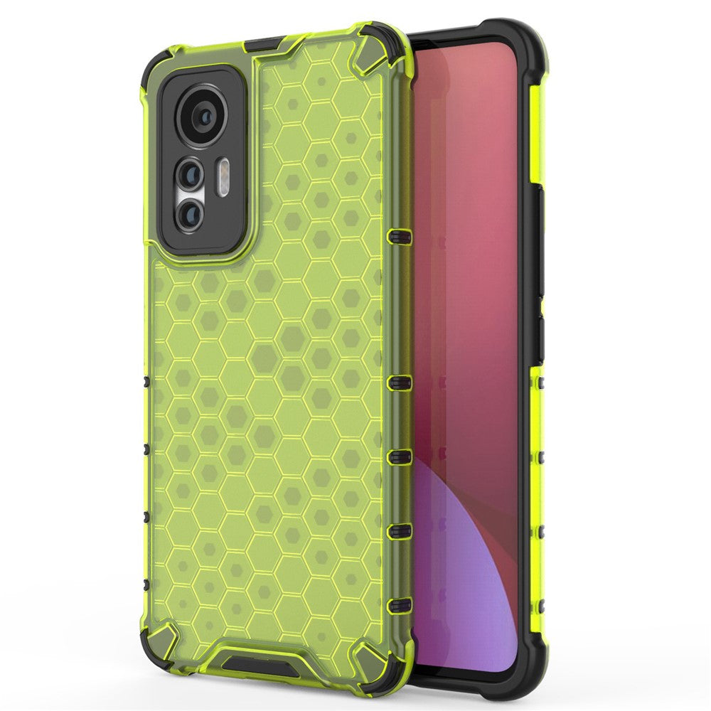 For Xiaomi 12 Lite 5G  Honeycomb Textured Anti-Slip Phone Case Soft TPU + Hard PC Dual Layer Protective Cover