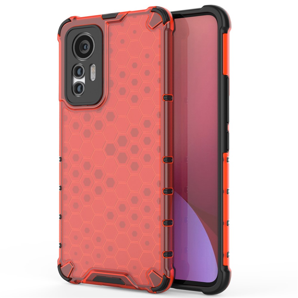 For Xiaomi 12 Lite 5G  Honeycomb Textured Anti-Slip Phone Case Soft TPU + Hard PC Dual Layer Protective Cover