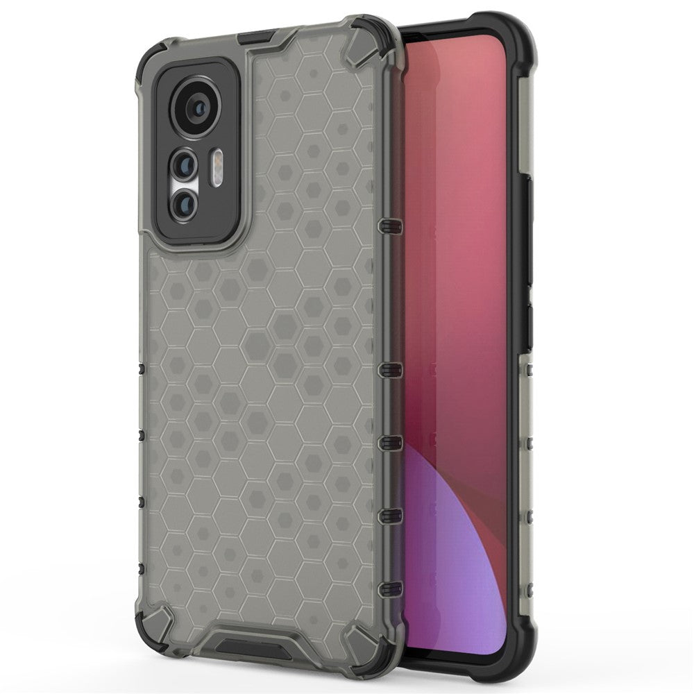 For Xiaomi 12 Lite 5G  Honeycomb Textured Anti-Slip Phone Case Soft TPU + Hard PC Dual Layer Protective Cover