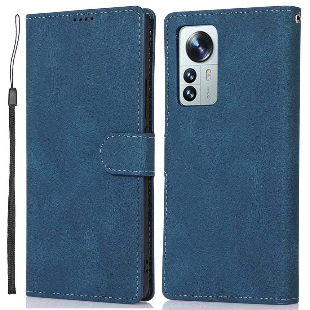 For Xiaomi 12 Pro 5G/12S Pro 5G/12 Pro (Dimensity) 5G Shock Resistant Flip Leather Wallet Case Magnetic Anti-scratch Cover Stand with Wrist Strap