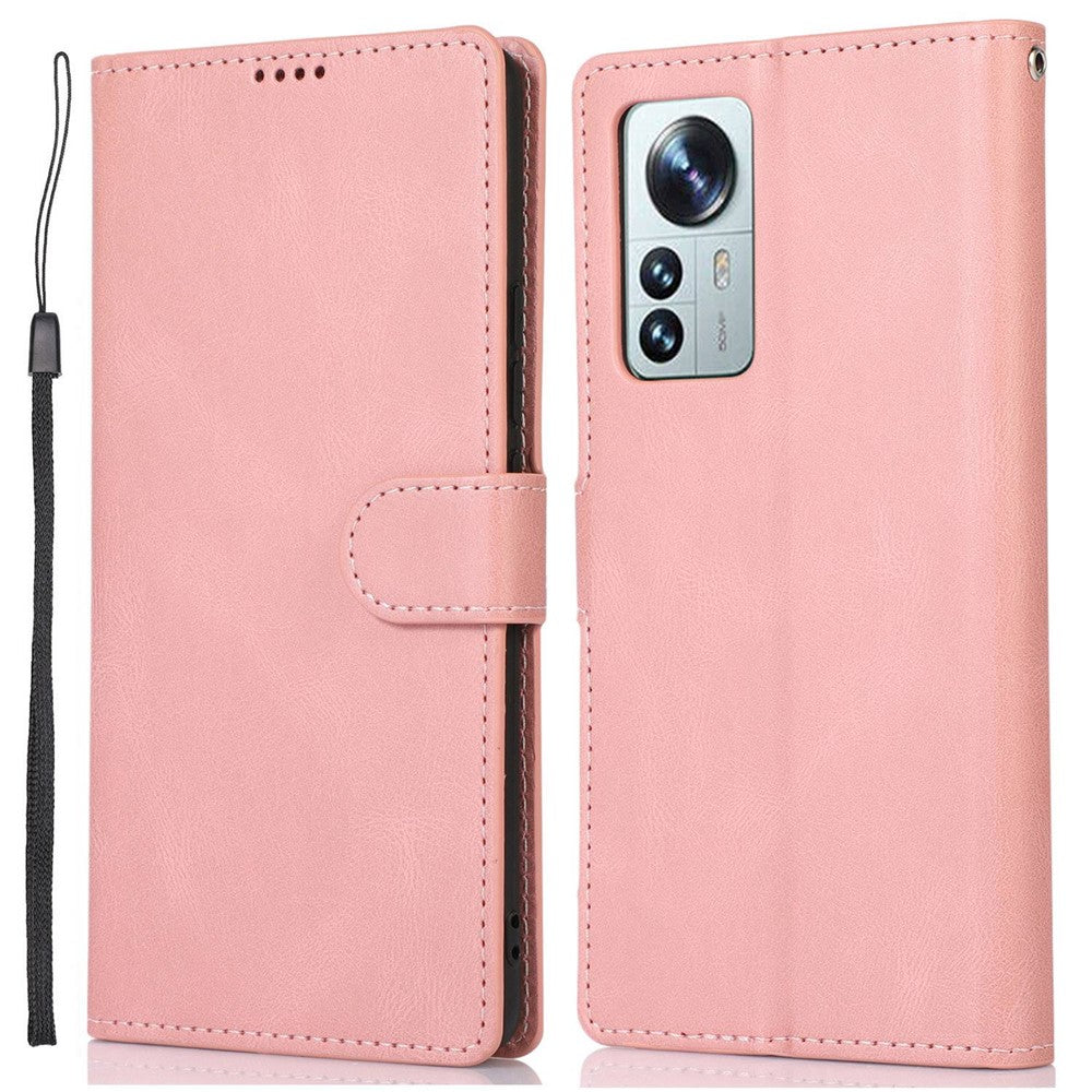 For Xiaomi 12 Pro 5G/12S Pro 5G/12 Pro (Dimensity) 5G Shock Resistant Flip Leather Wallet Case Magnetic Anti-scratch Cover Stand with Wrist Strap