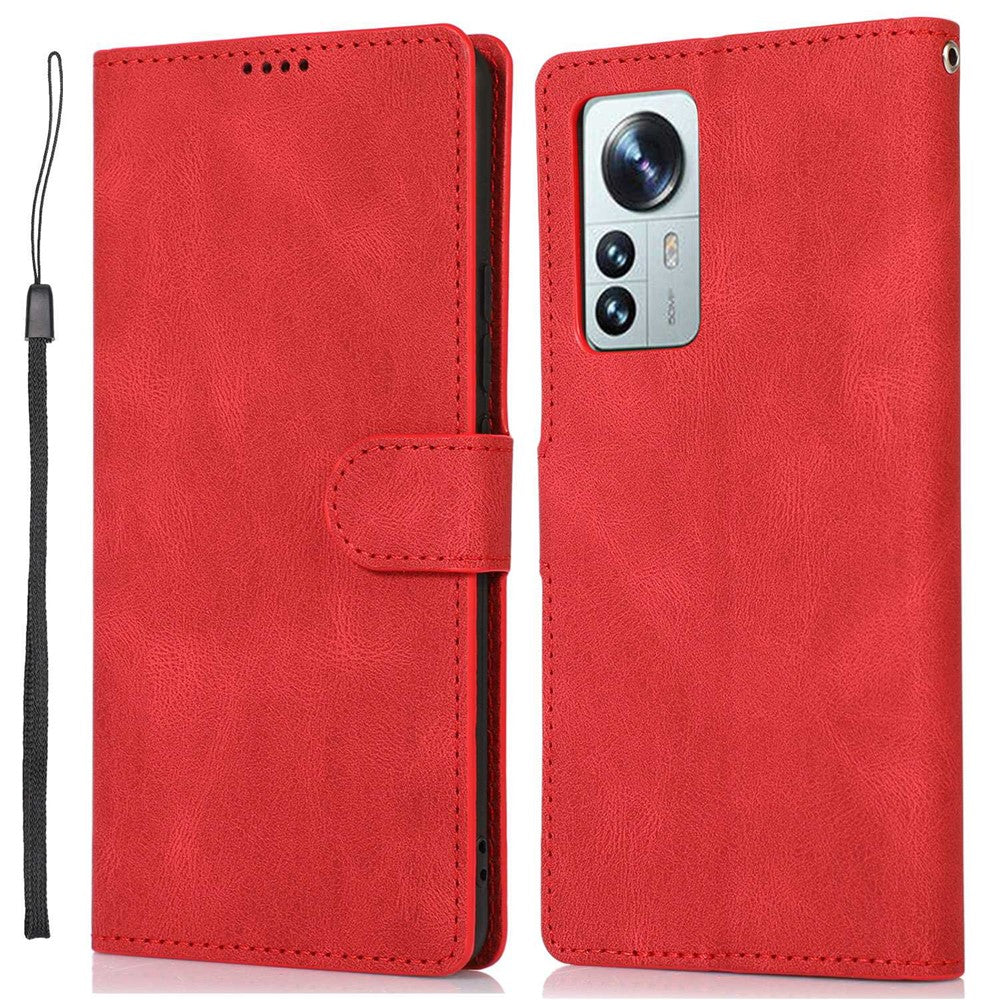 For Xiaomi 12 Pro 5G/12S Pro 5G/12 Pro (Dimensity) 5G Shock Resistant Flip Leather Wallet Case Magnetic Anti-scratch Cover Stand with Wrist Strap