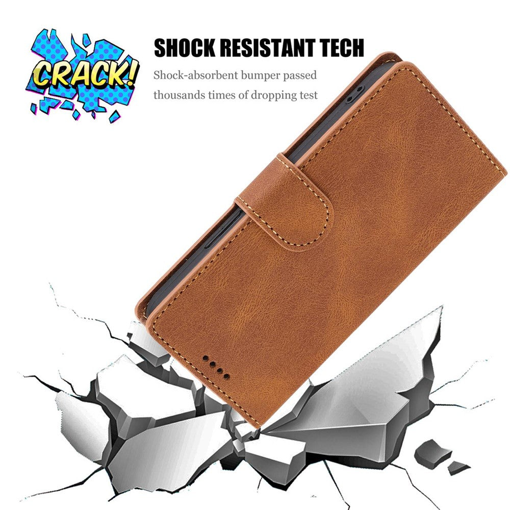 For Xiaomi Poco X4 Pro 5G PU Leather Magnetic Closure Handbag Stand Shockproof Flip Folio Wallet Cover with Strap