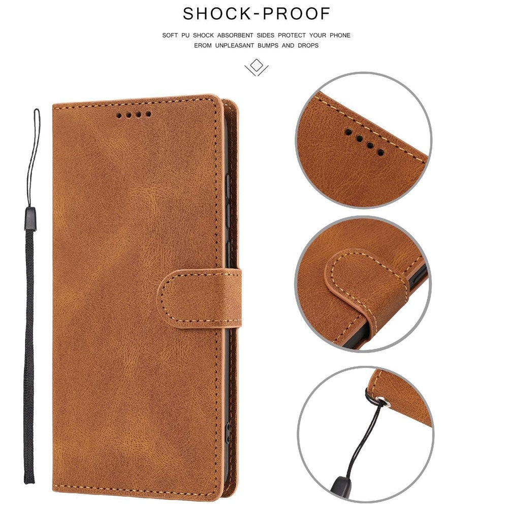 For Xiaomi Poco X4 Pro 5G PU Leather Magnetic Closure Handbag Stand Shockproof Flip Folio Wallet Cover with Strap