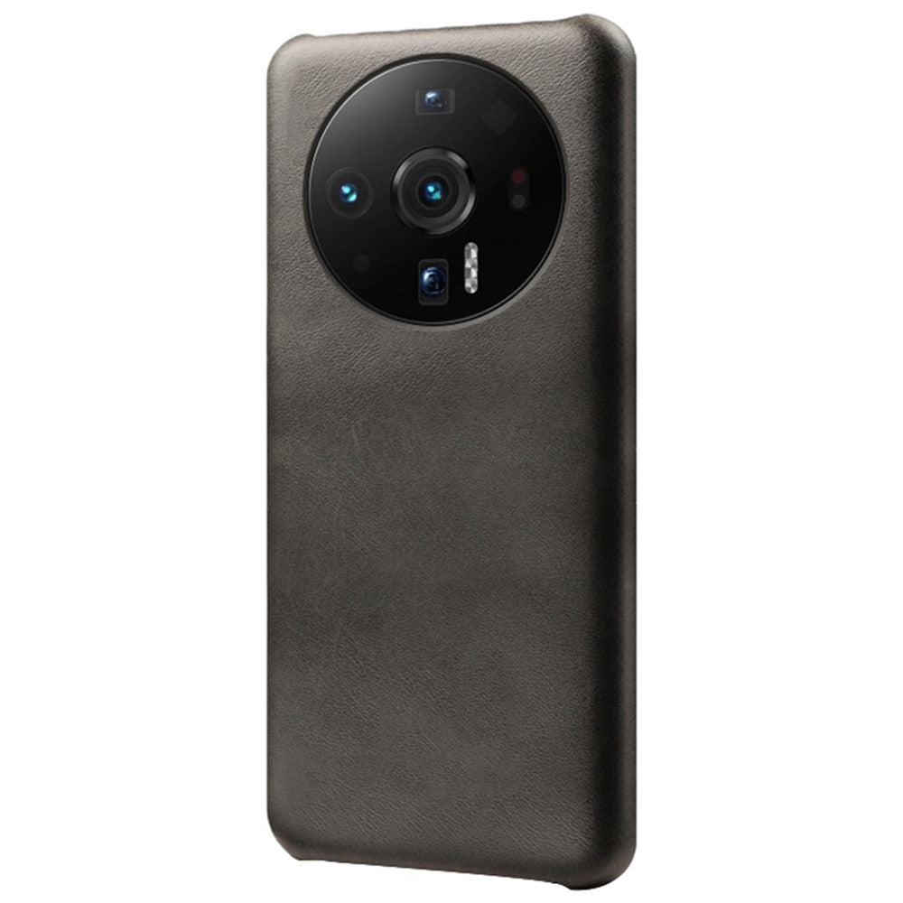 For Xiaomi 12S Ultra 5G Wear-resistant Calf Textured PU Leather Coating Hard PC Mobile Phone Case Cover