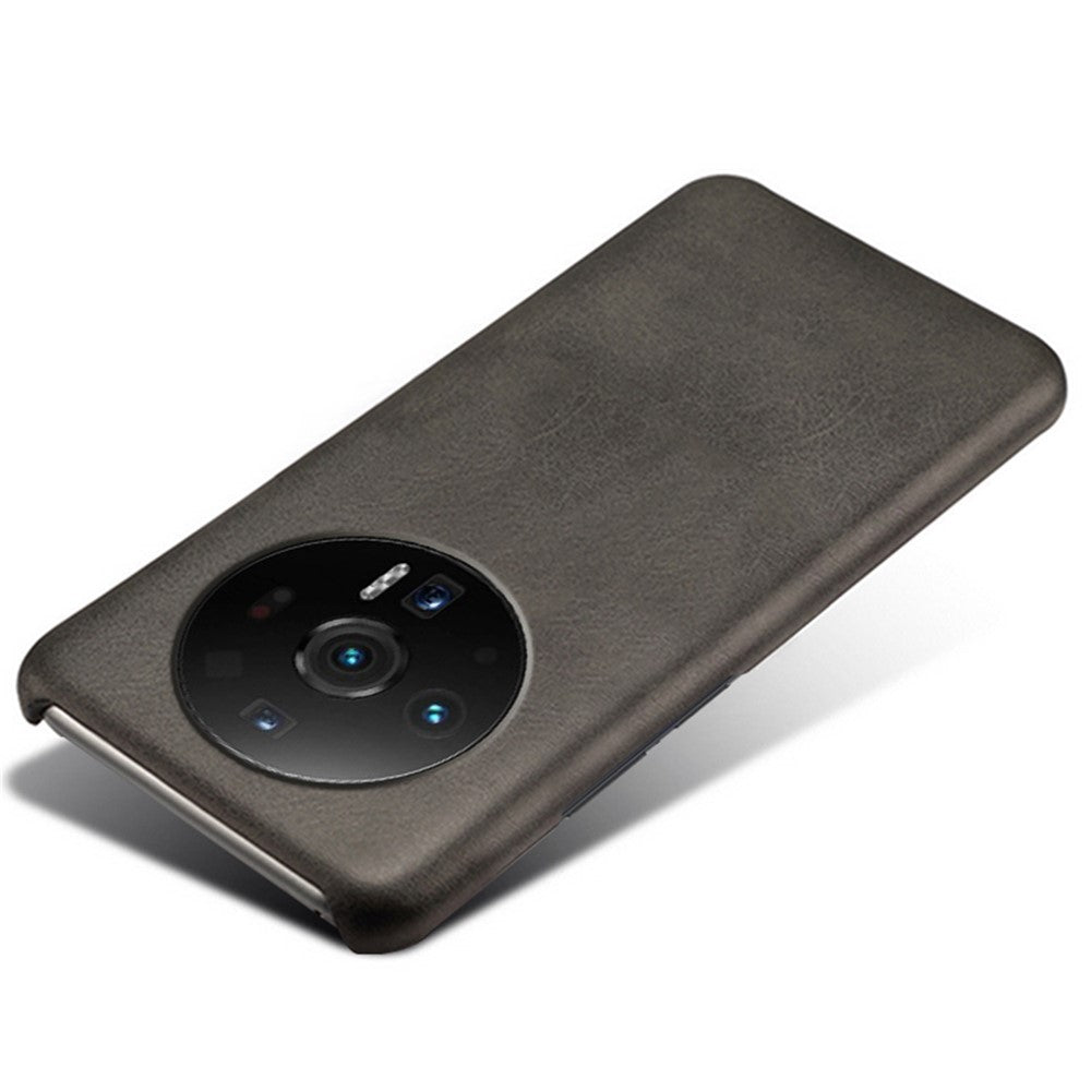 For Xiaomi 12S Ultra 5G Wear-resistant Calf Textured PU Leather Coating Hard PC Mobile Phone Case Cover