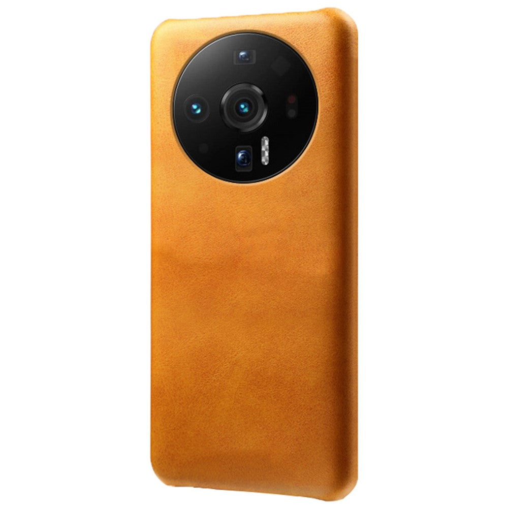For Xiaomi 12S Ultra 5G Wear-resistant Calf Textured PU Leather Coating Hard PC Mobile Phone Case Cover