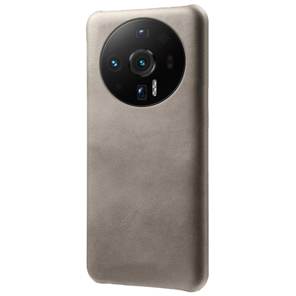 For Xiaomi 12S Ultra 5G Wear-resistant Calf Textured PU Leather Coating Hard PC Mobile Phone Case Cover