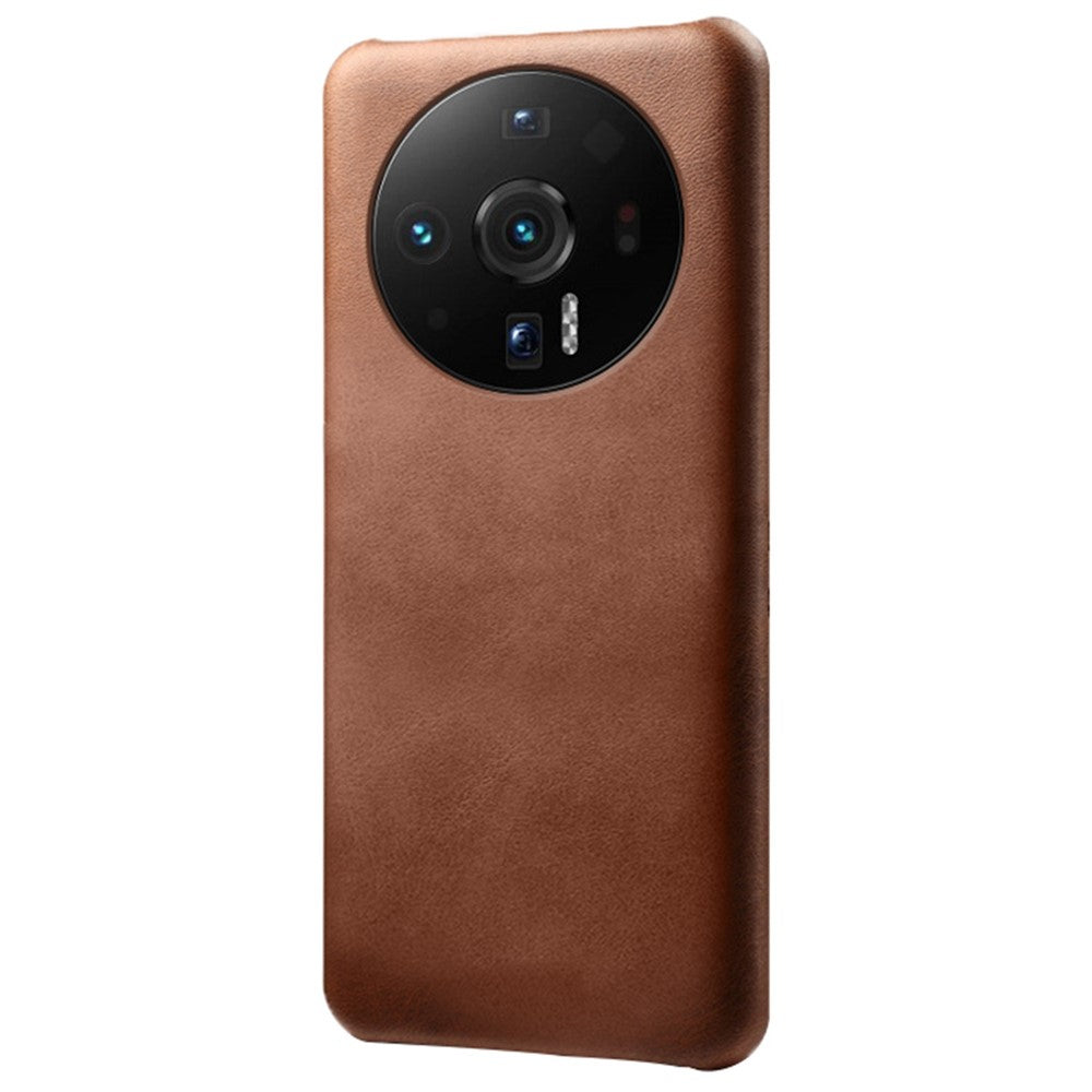 For Xiaomi 12S Ultra 5G Wear-resistant Calf Textured PU Leather Coating Hard PC Mobile Phone Case Cover