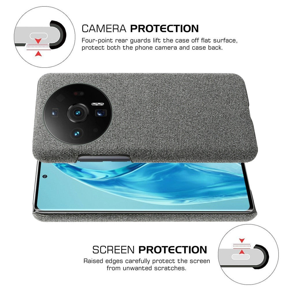For Xiaomi 12S Ultra 5G Anti-shock Phone Case Solid Color Cloth Fabric Well-protected Mobile Phone Cover