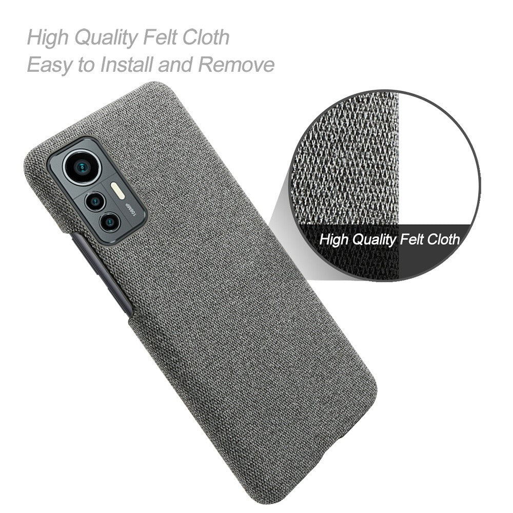 For Xiaomi 12 Lite 5G Non-slip Phone Case Solid Color Wear-resistant Cloth Fabric Drop-proof Phone Cover