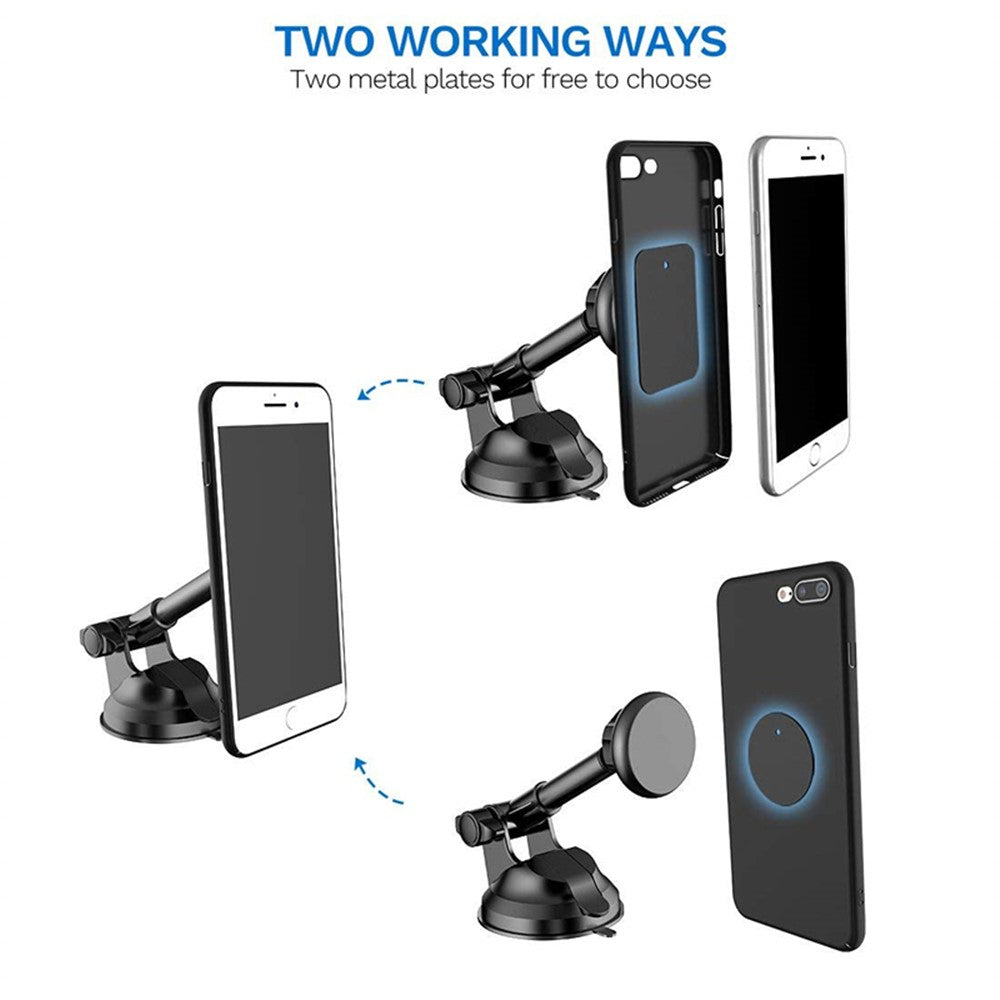 Universal Strong Magnetic Attraction Car Phone Mount Adjustable Magnetic Mount Car Holder for iPhone Samsung Huawei Etc.