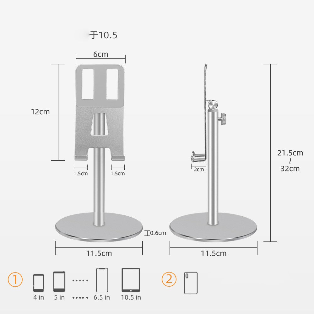 L038G Adjustable Aluminum Alloy Bracket Universal Mobile Phone Tablet Desktop Stand