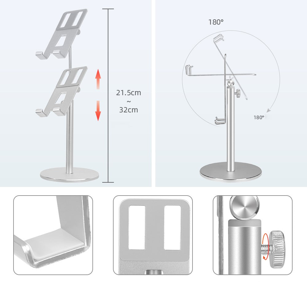 L038G Adjustable Aluminum Alloy Bracket Universal Mobile Phone Tablet Desktop Stand