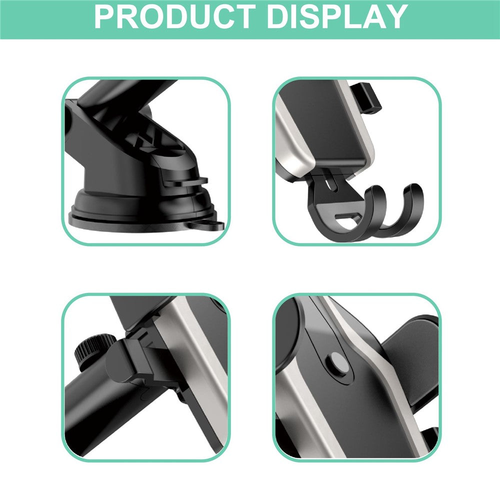 UN-103 360 Degree Rotation Car Dashboard Suction Cup Base Phone Holder Bracket