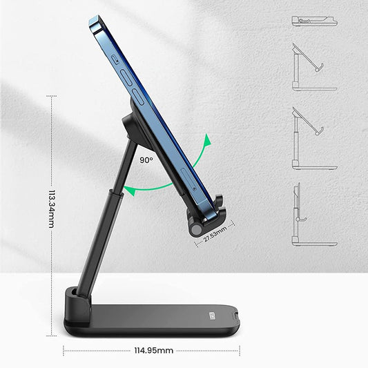 UGREEN 20435 Folding Desk Phone Stand Adjustable Phone Holder for Live Steaming Hands-Free Video Compatible with iPhone 13 Pro Max Galaxy S21 Ultra / S20 FE