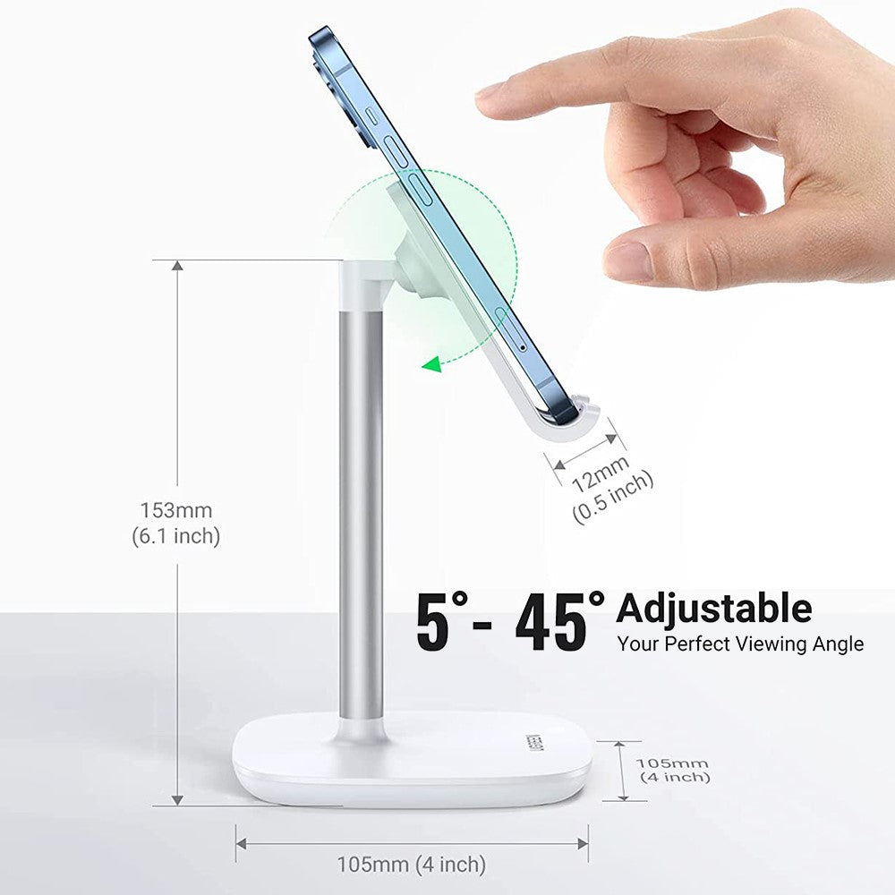 UGREEN 60343 Desk Phone Holder Adjustable Mini Tablet Stand for Video Call Shooting Compatible with iPhone 13 Pro Max Galaxy S21 Ultra S20 FE