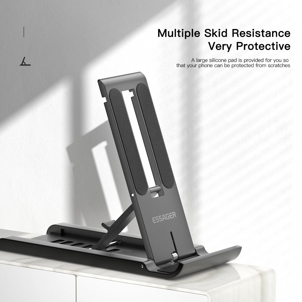 ESSAGER Portable Mobile Phone Holder Adjustable Foldable Desktop Phone Bracket Stand