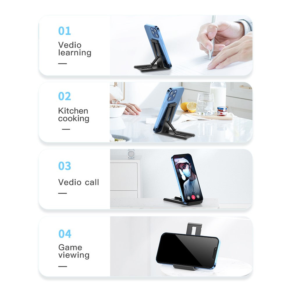 ESSAGER Portable Mobile Phone Holder Adjustable Foldable Desktop Phone Bracket Stand