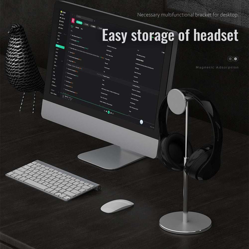 R-JUST PB04-13 Height Adjustable Magnetic Absorption Tablet/Phone Desk Bracket Headphone Hanger Stand