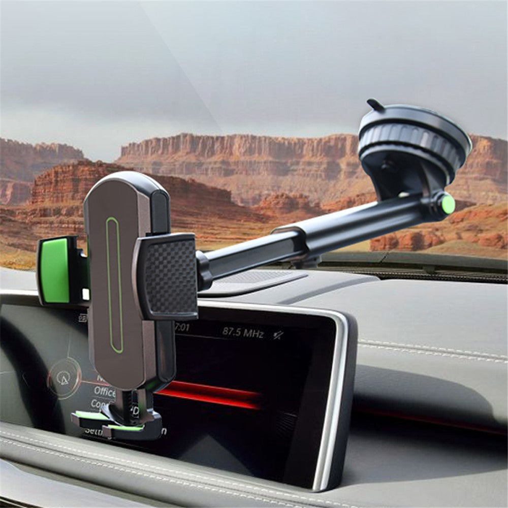 CST-03 Retractable Cell Phone Holder Suction Cup Long Arm Car Phone Mount for Car Dashboard Windshield Air Vent