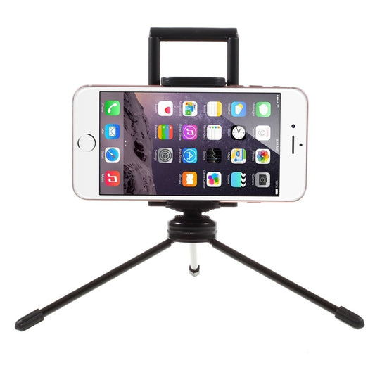 Stativ oder Selfie-Stick – Multi-functional Mini Metal Tripod + Dual Clamps for iPhone iPad Samsung Smartphone Tablets