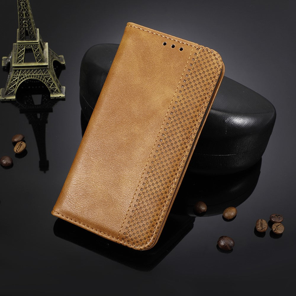 Pixel 6 Pro Lederhülle – Mit Brieftaschenfunktion, Ständer & Retro-Textur