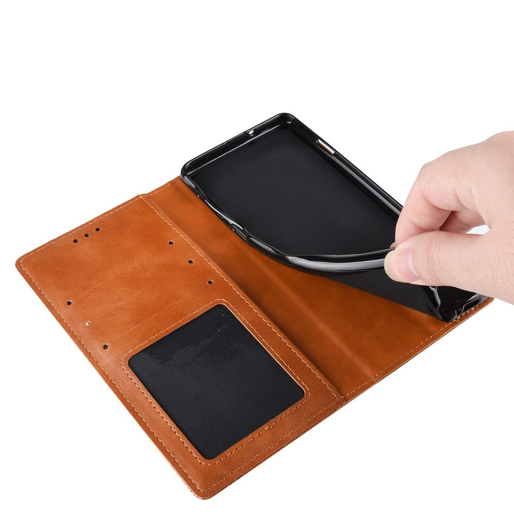 Pixel 6 Pro Lederhülle – Mit Brieftaschenfunktion, Ständer & Retro-Textur