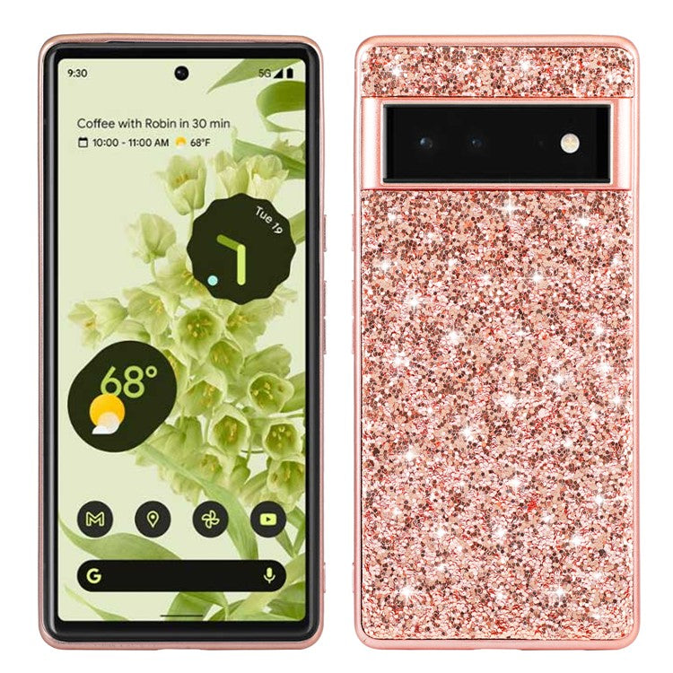 Pixel 6 Pro Schutzhülle – Funkelnde Glitzer-Rückseite