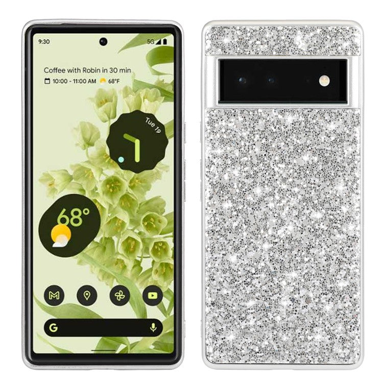 Pixel 6 Pro Schutzhülle – Funkelnde Glitzer-Rückseite