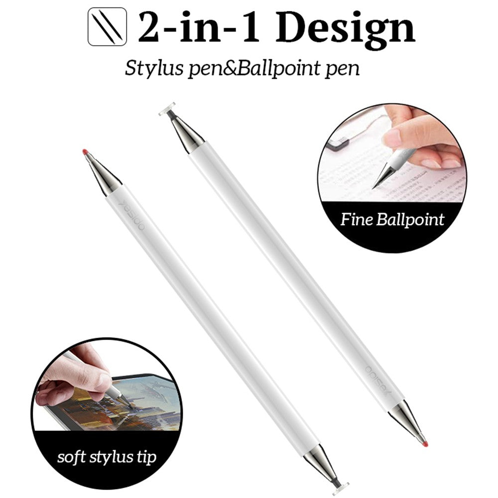 YESIDO ST04 Kapazitiver Stift mit Kugelschreiber – Für iPhone, iPad & Tablet, Schreib- & Zeichnenwerkzeug