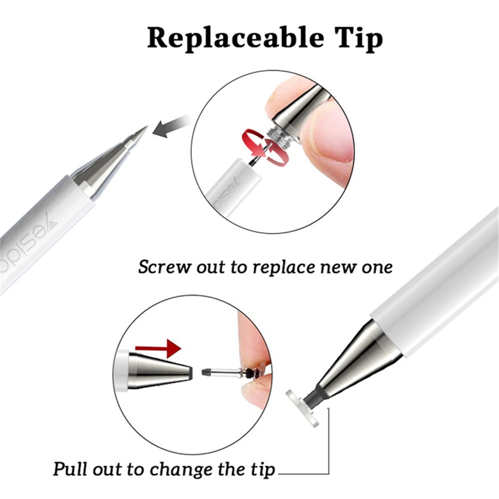 YESIDO ST04 Kapazitiver Stift mit Kugelschreiber – Für iPhone, iPad & Tablet, Schreib- & Zeichnenwerkzeug