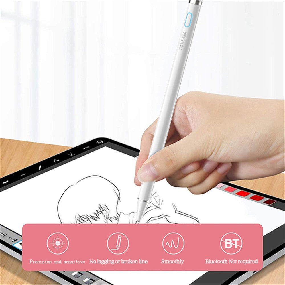 YESIDO ST05 Aktiver Stift – Wiederaufladbar, Touchpen für kapazitive Bildschirme von Smartphones & Tablets
