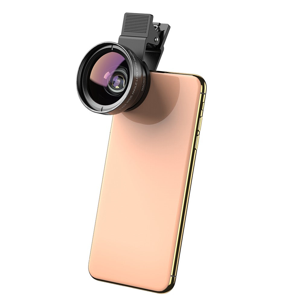 APEXEL 0,45x Universal-Superweitwinkel 12,5x Makro SLR-Effekt Externes Kameraobjektiv für Smartphones