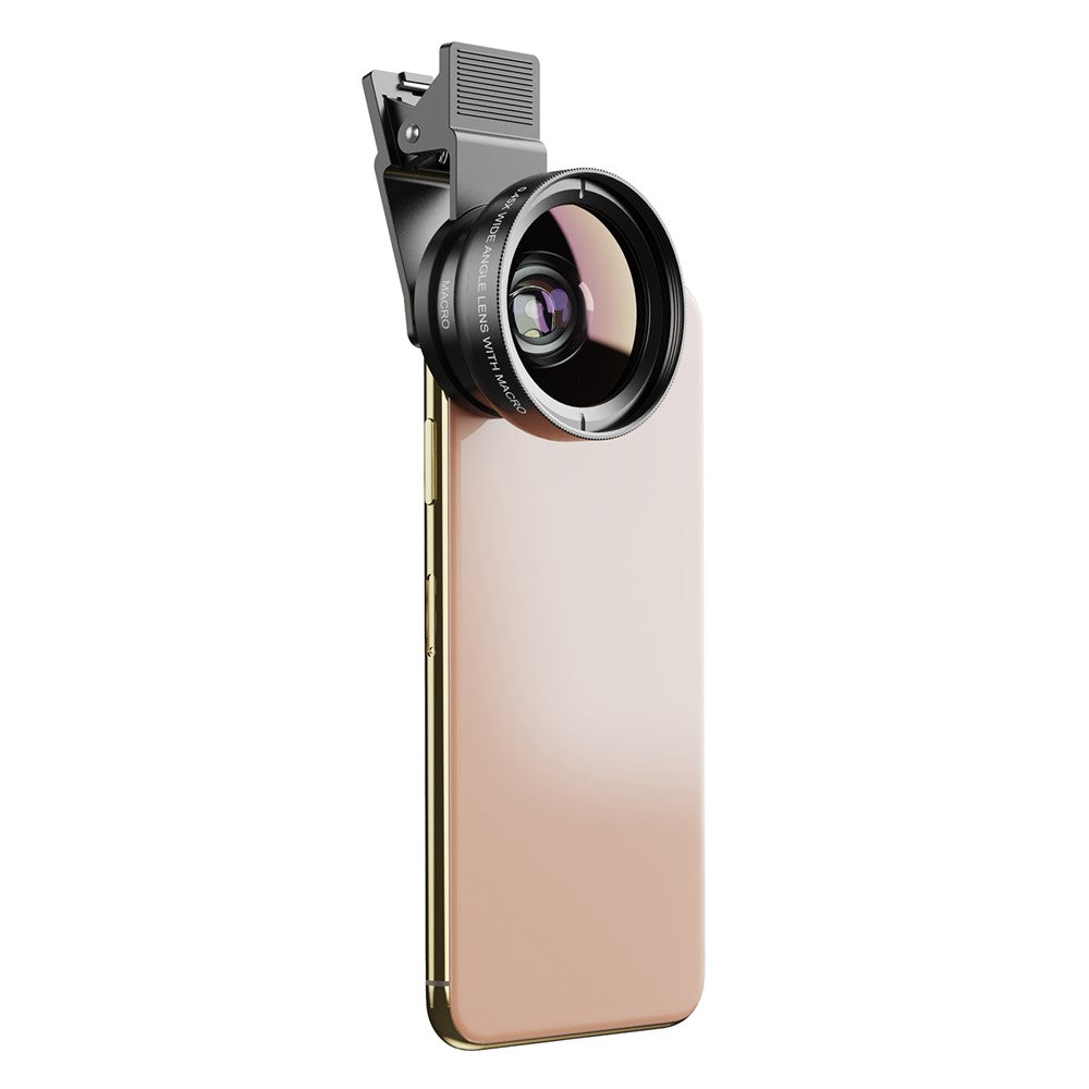 APEXEL 0,45x Universal-Superweitwinkel 12,5x Makro SLR-Effekt Externes Kameraobjektiv für Smartphones