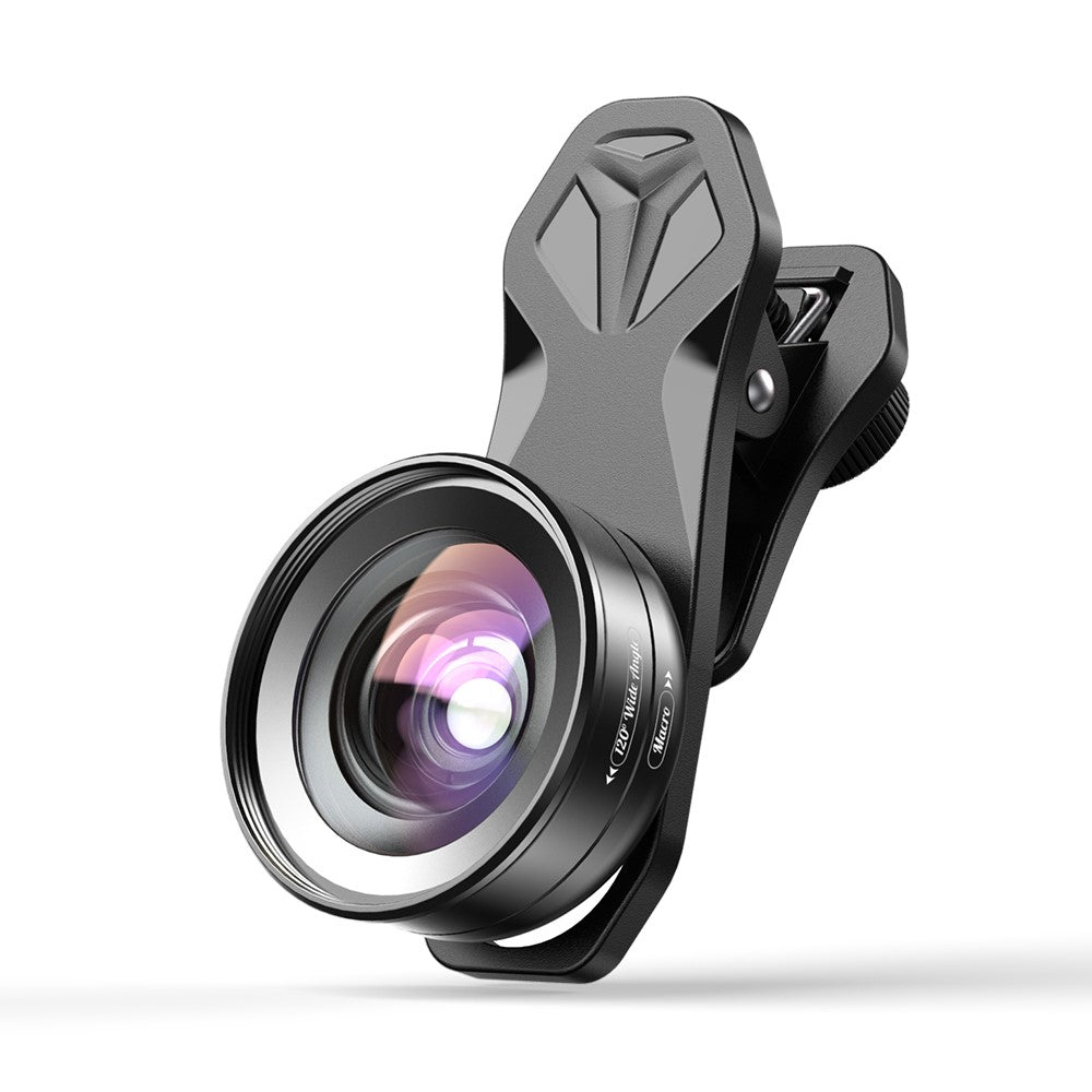 APEXEL APL-HB2IN1WM Handy-Objektiv-Set – 2-in-1-Clip-On-Makroobjektiv (10x) & 120° Weitwinkelobjektiv