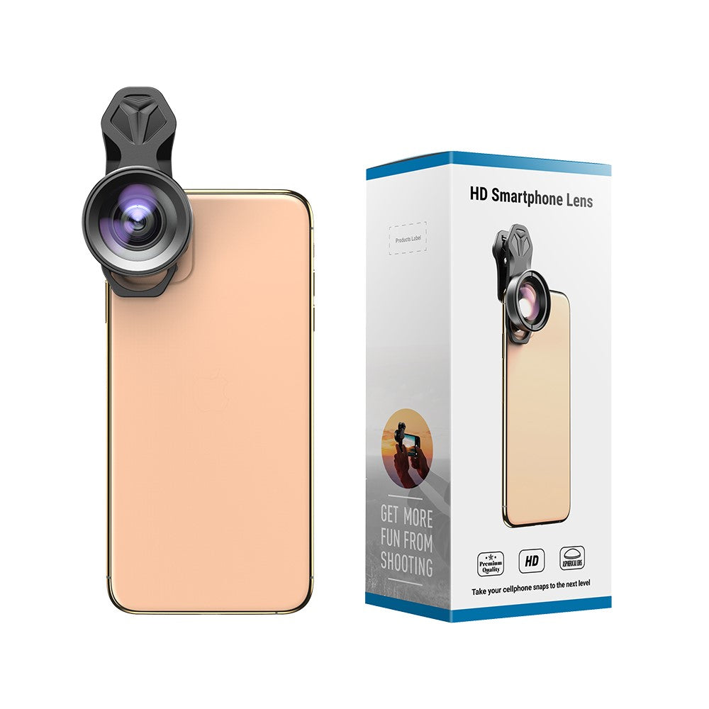 APEXEL APL-HB2IN1WM Handy-Objektiv-Set – 2-in-1-Clip-On-Makroobjektiv (10x) & 120° Weitwinkelobjektiv