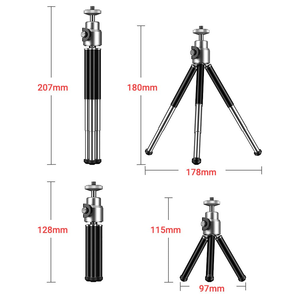 APEXEL Handy-Kameraobjektiv-Set – 22-fach Teleobjektiv, 120° Weitwinkelobjektiv, 25-fach Makroobjektiv, 205° Fisheye-Objektiv
