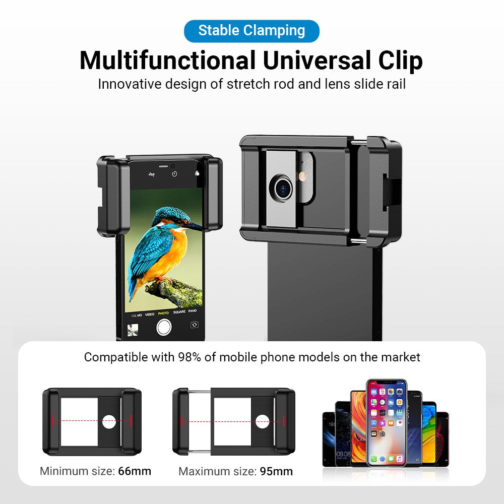 APEXEL HD Metall 20-40x Zoom-Teleskop-Teleobjektiv – Monokular Handykameraobjektiv für iPhone, Samsung & Huawei